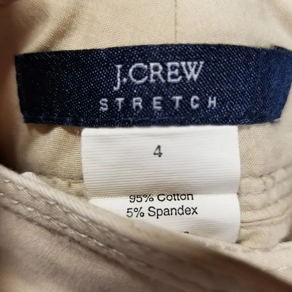 J. Crew Pants Womens 4 Flat Front Khaki Tan Ankle Pants